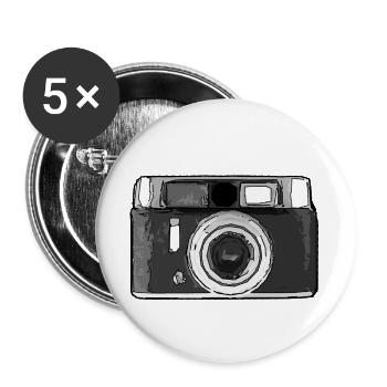 Camera Photograph Fotografie Kamera - Buttons klein 25 mm (5er Pack) - Weiß - Vorne