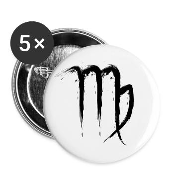 Jungfrau Sternzeichen Virgo Design Symbol 1 - Lot de 5 petits badges (25 mm) - blanc - Devant