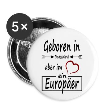 Europa - Buttons klein 25 mm (5er Pack) - Weiß - Vorne