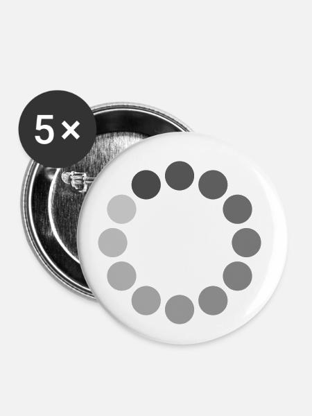 Loading Icon Circle - Buttons klein 25 mm (5er Pack) - Weiß