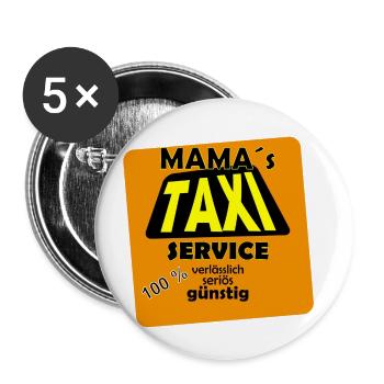 Mama Taxi immer bereit - Buttons klein 25 mm (5er Pack) - Weiß - Vorne