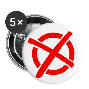 N ° de symbole 5 (Wahl) - pourriture / rouge - Lot de 5 petits badges (25 mm) - blanc - Devant