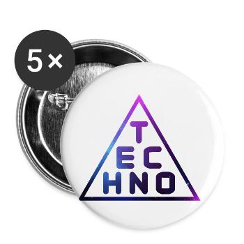 Techno Music Music DJ Gift - Buttons small 1''/25 mm (5-pack) - white - Front