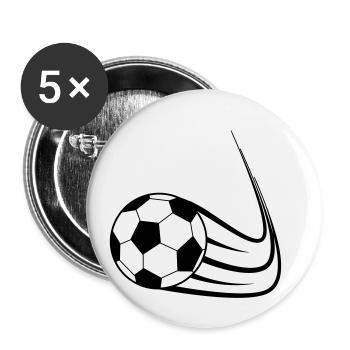 Fußball, Ball, Soccer, Football, Schuss, Tor - Lot de 5 petits badges (25 mm) - blanc - Devant