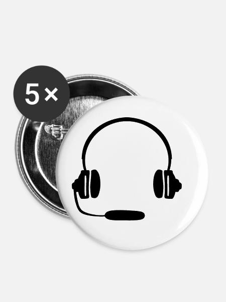Headset - Buttons klein 25 mm (5er Pack) - Weiß
