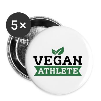 Vegan athlètes fitness cadeau de la protéine - Lot de 5 petits badges (25 mm) - blanc - Devant