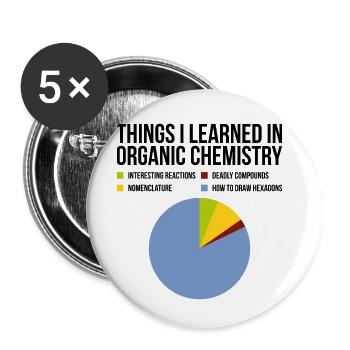 Organische Chemie Diagramm Geschenk - Buttons klein 25 mm (5er Pack) - Weiß - Vorne
