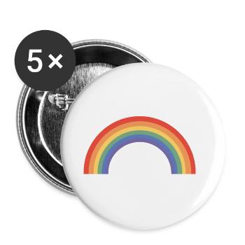 Regenbogen lgbt Geschenk - Buttons klein 25 mm (5er Pack) - Weiß - Vorne