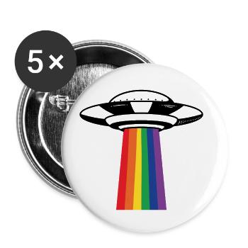 UFO lgbt Human rights Geschenk - Buttons klein 25 mm (5er Pack) - Weiß - Vorne