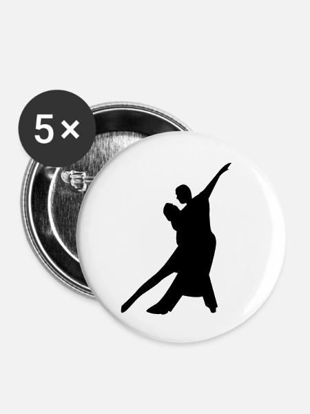 Tanzpaar - Buttons klein 25 mm (5er Pack) - Weiß