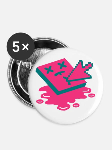 Dead Pixel - Buttons klein 25 mm (5er Pack) - Weiß