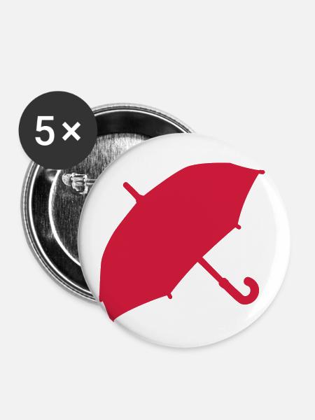 Regenschirm - Buttons klein 25 mm (5er Pack) - Weiß