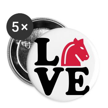 Schach - Buttons klein 25 mm (5er Pack) - Weiß - Vorne