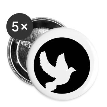 Taube - Buttons klein 25 mm (5er Pack) - Weiß - Vorne