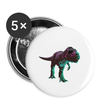 Raptor Dino dinosaurs dinosaur - Buttons small 1''/25 mm (5-pack) - white - Front