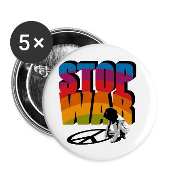 Arrêtez la guerre - Lot de 5 petits badges (25 mm) - blanc - Devant