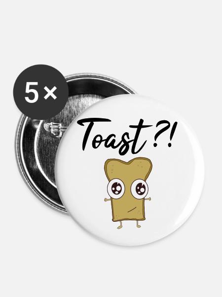Toast - Buttons klein 25 mm (5er Pack) - Weiß