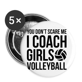 I coach Girls Volleyball Trainer Gift - Buttons small 1''/25 mm (5-pack) - white - Front