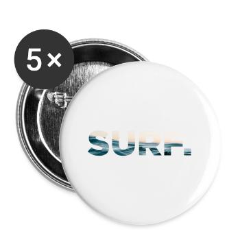 Surf Surfing Surfen Surfer Surferin - Buttons klein 25 mm (5er Pack) - Weiß - Vorne