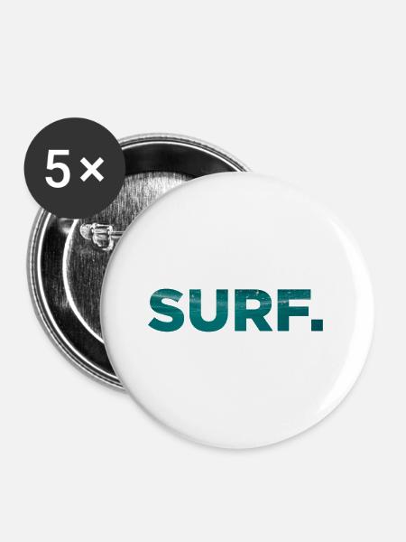 Surf surfing surfing surfer surfer - Buttons small 1''/25 mm (5-pack) - white