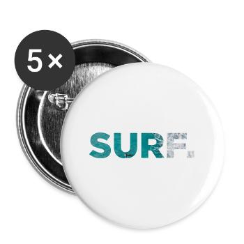 Surf Surfing Surfen Surfer Surferin - Buttons klein 25 mm (5er Pack) - Weiß - Vorne