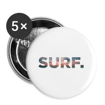 Surf Surfing Surfen Surfer Surferin - Buttons klein 25 mm (5er Pack) - Weiß - Vorne