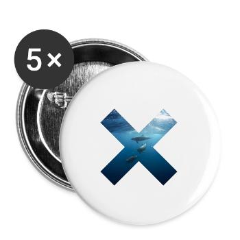 Surf Ocean - Buttons klein 25 mm (5er Pack) - Weiß - Vorne