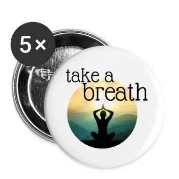 take a breath (yoga) - Buttons small 1''/25 mm (5-pack) - white - Front