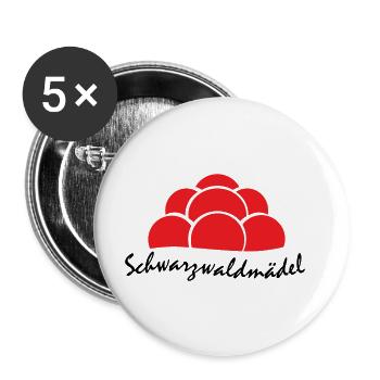 Schwarzwaldmaedel Schwarzwald Bollenhut Frau - Buttons klein 25 mm (5er Pack) - Weiß - Vorne