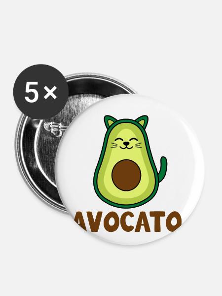 AVOCATO - Buttons klein 25 mm (5er Pack) - Weiß
