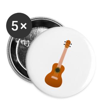 Ukulele Geschenk - Buttons klein 25 mm (5er Pack) - Weiß - Vorne