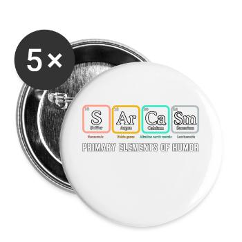 Sarcasm Shirt SArCaSm Primary elements of humor - Buttons small 1''/25 mm (5-pack) - white - Front