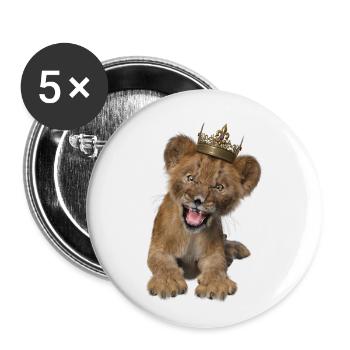 Lion, bébé - Lot de 5 petits badges (25 mm) - blanc - Devant