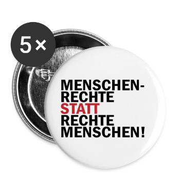 Menschen Rechte statt Rechte Menschen Toleranz - Buttons klein 25 mm (5er Pack) - Weiß - Vorne
