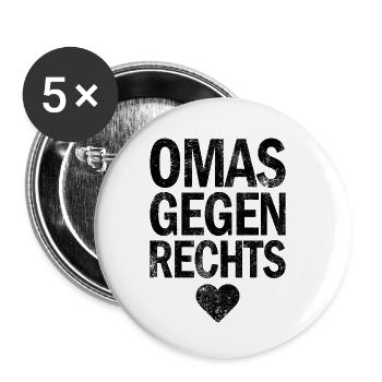 Omas Gegen Rechts Anti Rassismus Toleranz - Buttons klein 25 mm (5er Pack) - Weiß - Vorne