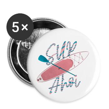 Stand up Paddling | SUP | Paddleboarding - Buttons klein 25 mm (5er Pack) - Weiß - Vorne
