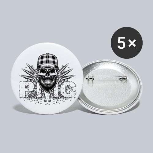 PMC Skull white - Buttons klein 25 mm (5er Pack)