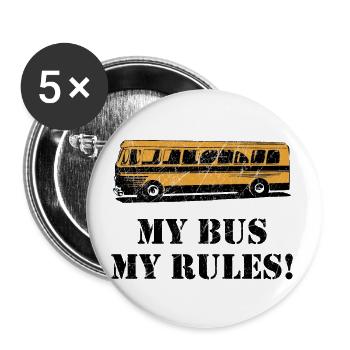 Bus bus driver public transport gift - Buttons small 1''/25 mm (5-pack) - white - Front