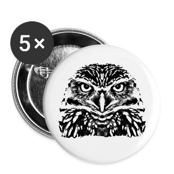 Die Eule / The Owl - Buttons klein 25 mm (5er Pack) - Weiß - Vorne