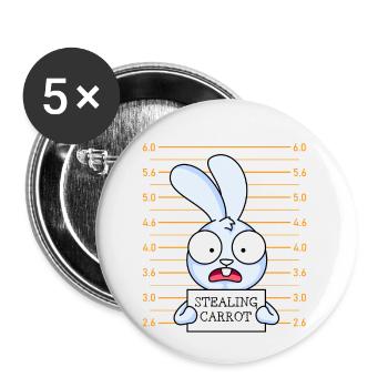 Lapin mignon - Lot de 5 petits badges (25 mm) - blanc - Devant