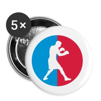 Boxen - Boxer - Buttons klein 25 mm (5er Pack) - Weiß - Vorne
