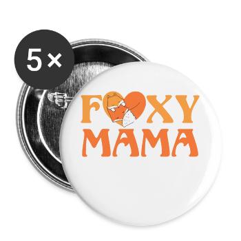 Renard disant cadeau - Lot de 5 petits badges (25 mm) - blanc - Devant