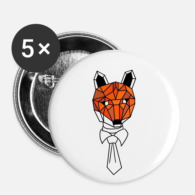 Herr Fox - Buttons klein 25 mm (5er Pack) - Weiß
