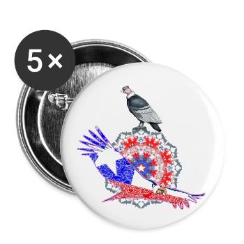 Branco rojo y azul con la estrella 03 - Buttons klein 25 mm (5er Pack) - Weiß - Vorne