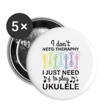 Ukulele retro saying joke ukulele lessons - Buttons small 1''/25 mm (5-pack) - white - Front