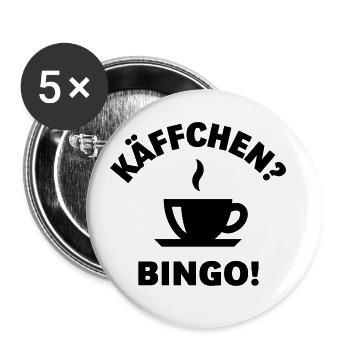Käffchen Bingo (Baumann Klausen Clausen Kaffee V2) - Buttons klein 25 mm (5er Pack) - Weiß - Vorne