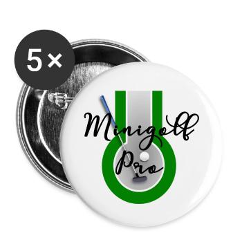 Minigolf Pro | minigolfen - Buttons klein 25 mm (5er Pack) - Weiß - Vorne