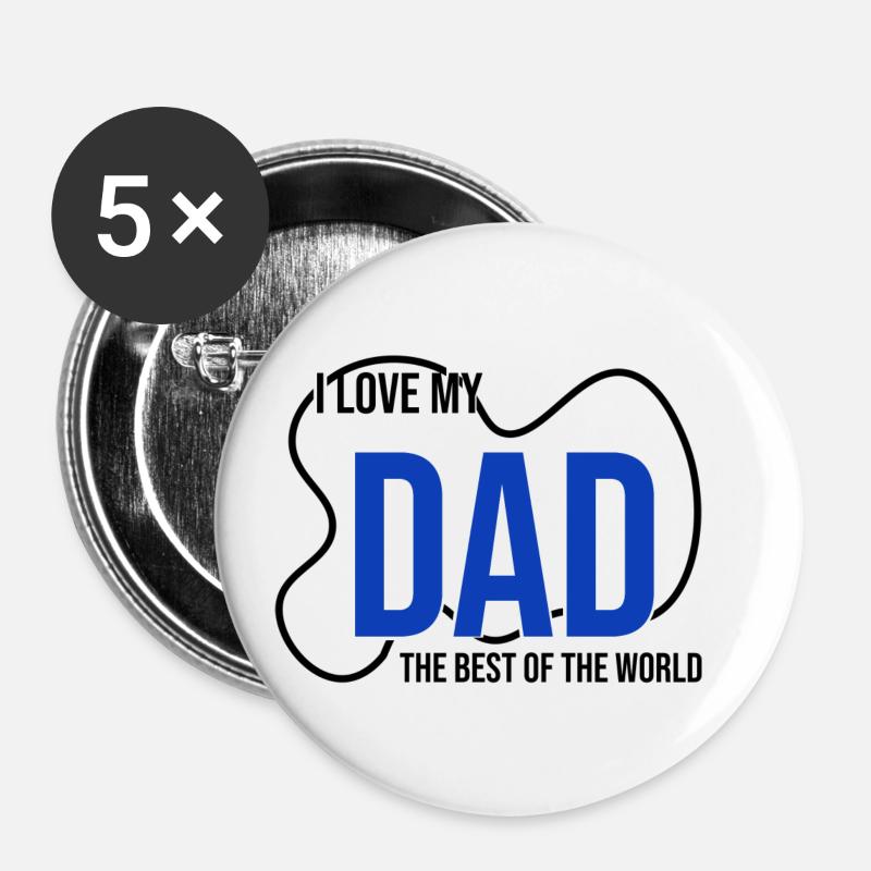 best dad in the world - Buttons small 1''/25 mm (5-pack) - white