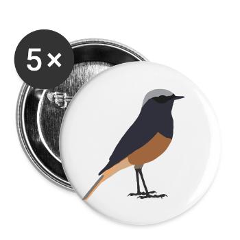 Queue rouge domestique - Lot de 5 petits badges (25 mm) - blanc - Devant