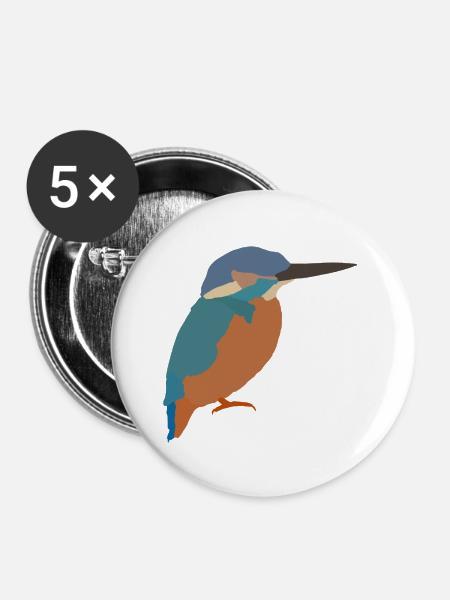 Eisvogel - Buttons klein 25 mm (5er Pack) - Weiß